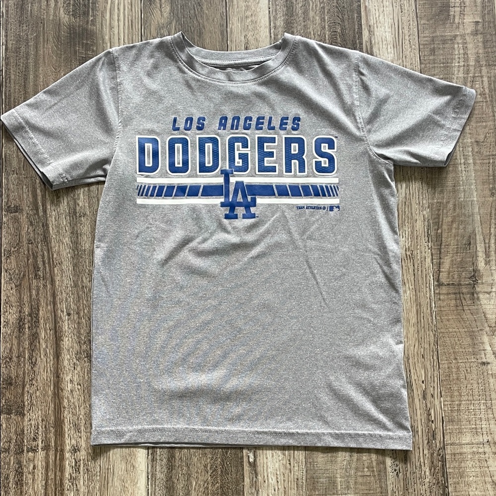 Los Angeles Dodgers Kids Gray and Blue Tee